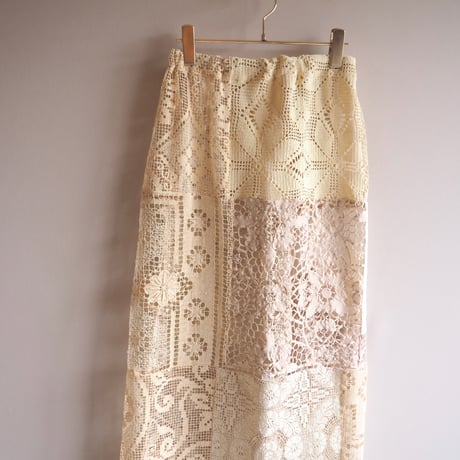 original remake lace patchwork maxi skirt 【C】