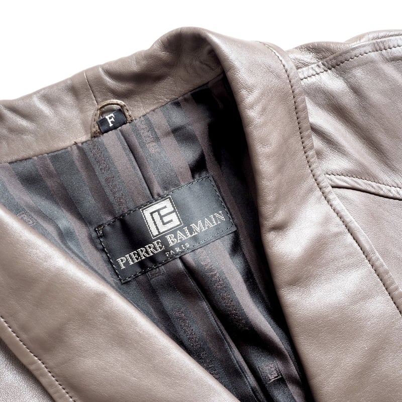 ジャケット・アウター PIERRE BALMAIN lamb leather jacket Pierre Balmain Leather Jacket - Size 50 FR