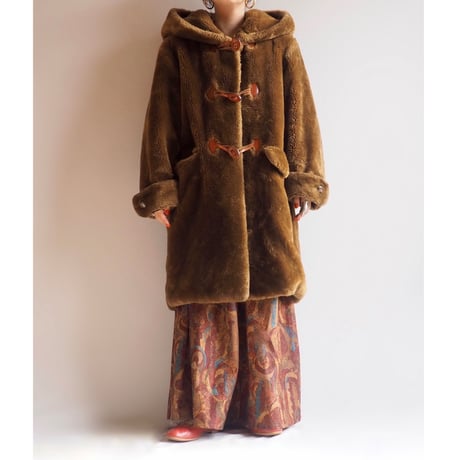 "BORGOFORTE" faux fur hoodie coat