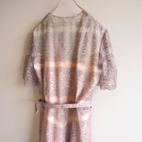 50s mauve lace midi dress