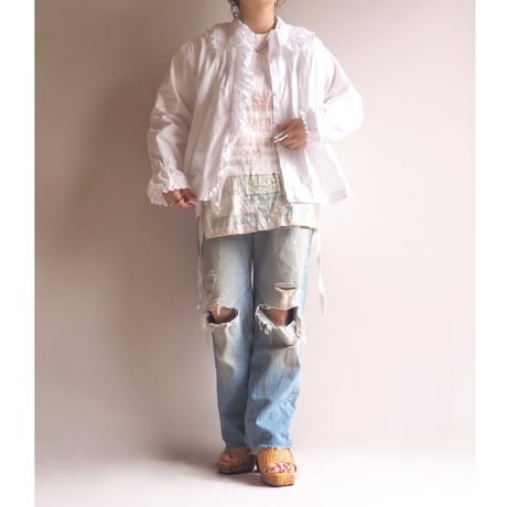 1900s〜 edwardian ruffle lace night blouse