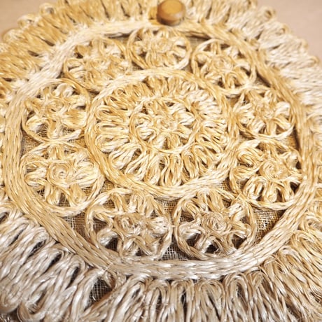vintage raffia circle  bag