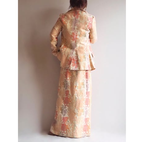 70s "new issues" tapestry jacket & maxi skirt set