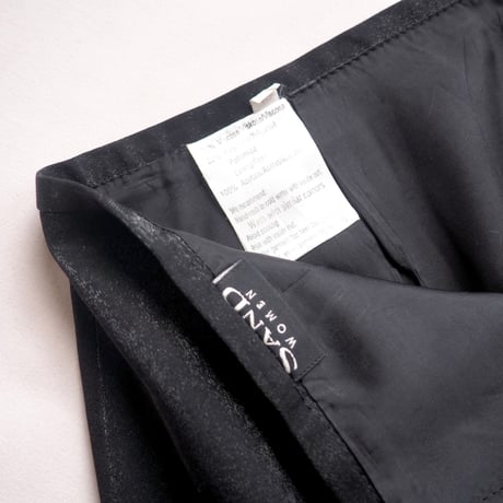 "SAND" black shiny maxi skirt