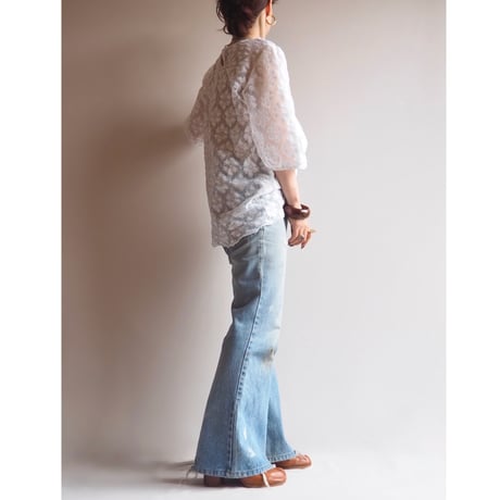vintage puff sleeve lace blouse