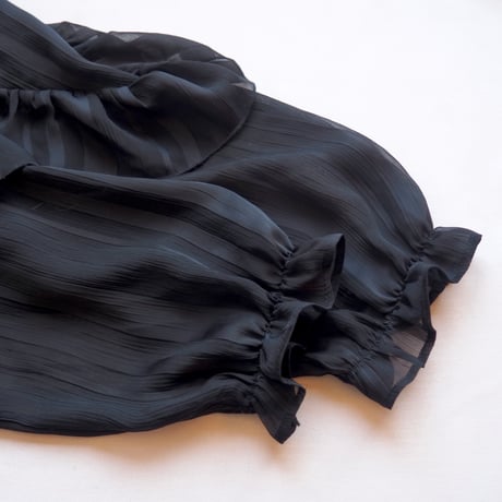 used ruffle stripe sheer blouse