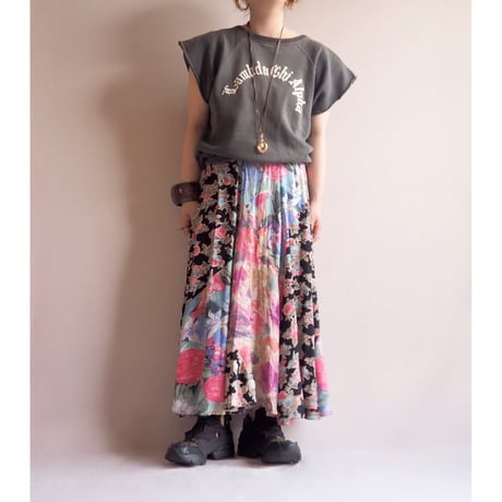 "Carol Little" floral patchwork midi skirt