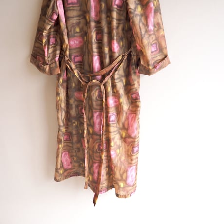 60〜70s abstract semi sheer nylon coat
