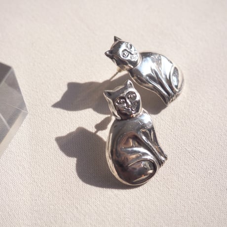 vintage silver925 cat earrings