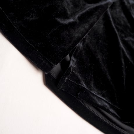 "notations" black velours maxi skirt