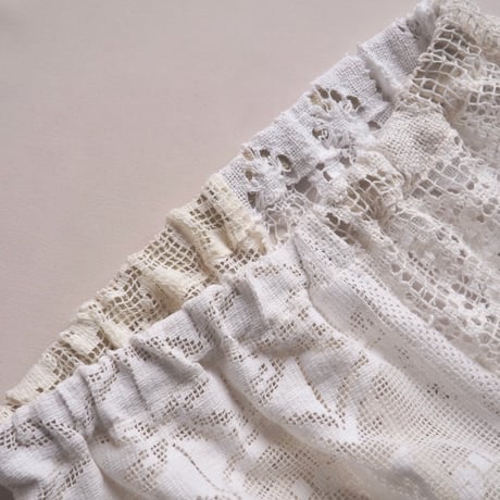 original remake lace patchwork maxi skirt 【A】