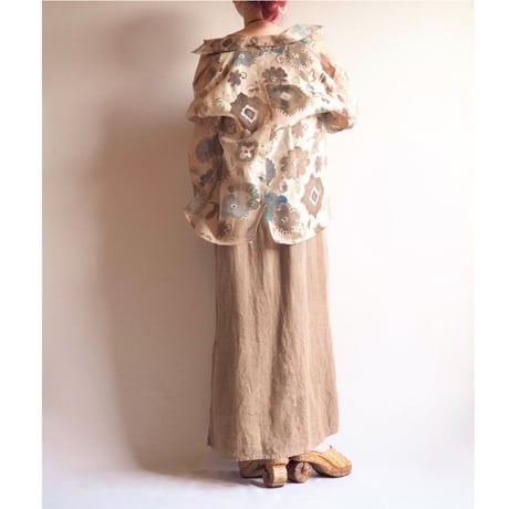 "West End" abstract floral sheer blouse