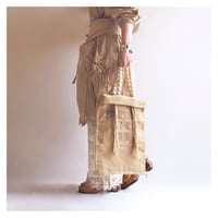 German Army remake wood beads × jute bag
