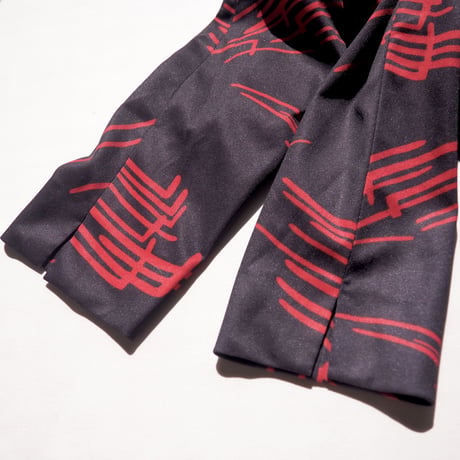 70s abstract l/s house maxi dress