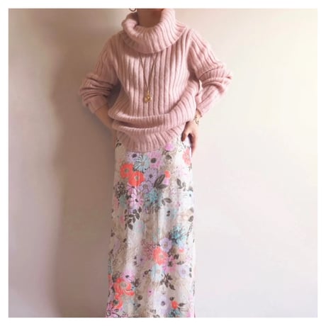 vintage acrylic × Kid mohair turtleneck sweater