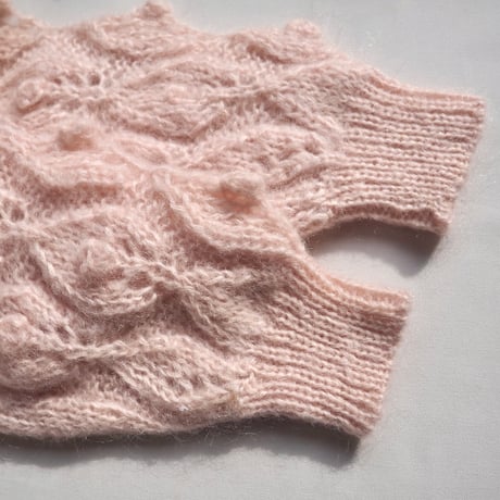 vintage fuzzy popcorn design cardigan