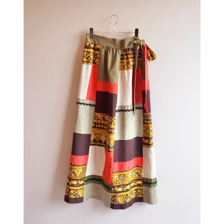 70s boho patchwork maxi skirt