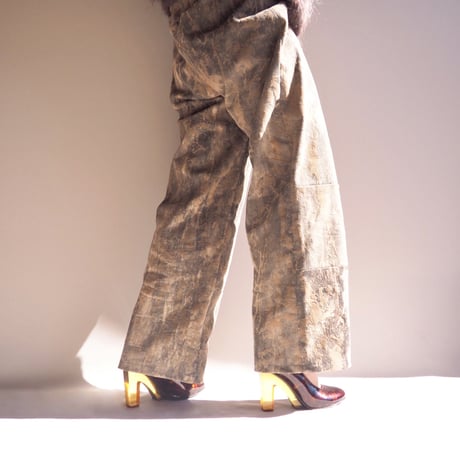 vintage texture design wide pants