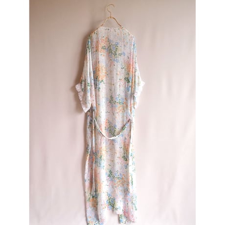 vintage floral lace sheer robe