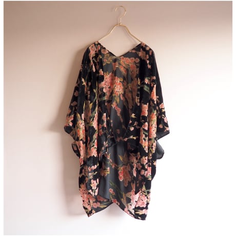 vintage floral velvet burnout robe