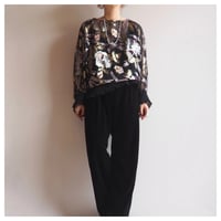 70〜80s "Andree Gaye" metallic floral blouse