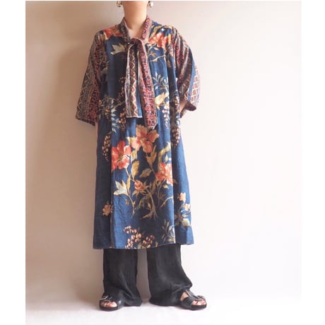 vintage floral cotton midi dress