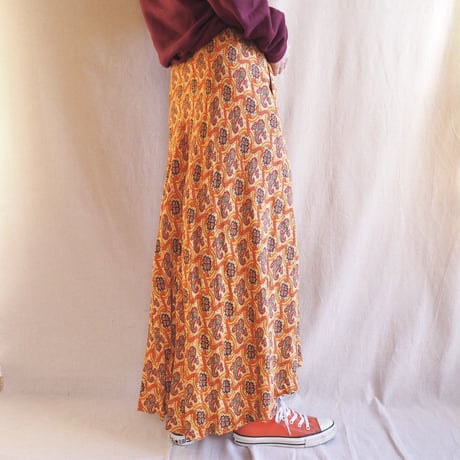 Liz claiborne rayon paisley flare maxi skirt