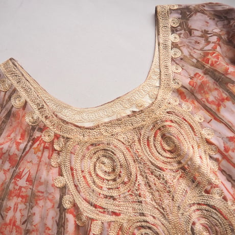 vintage embroidered tie dye kaftan dress