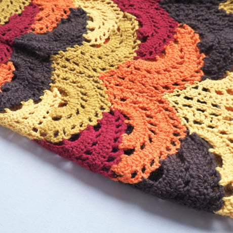 70s crochet fringe maxi skirt