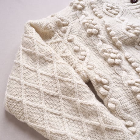 "Ruff Hewn" wool popcorn cable cardigan