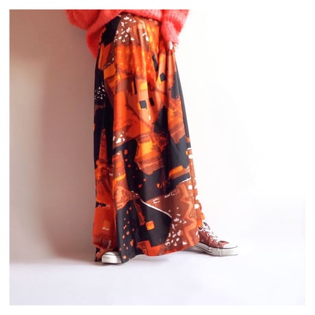 70s abstract maxi skirt
