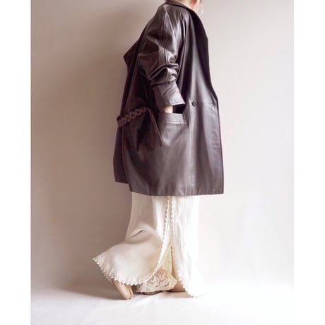 "Pierre Balmain" lamb leather coat