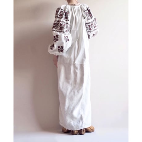 vintage ukrainian embroidered maxi dress
