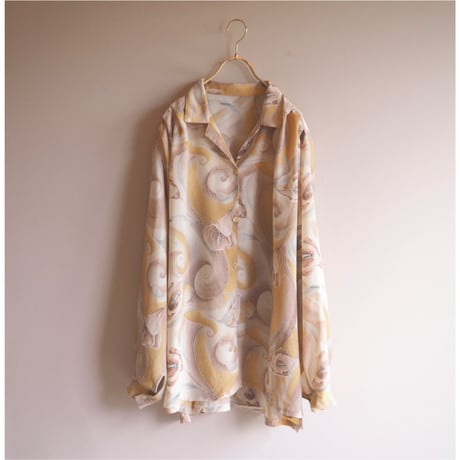 vintage abstract floral print oversized blouse