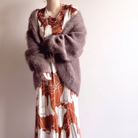 vintage brown mohair cardigan