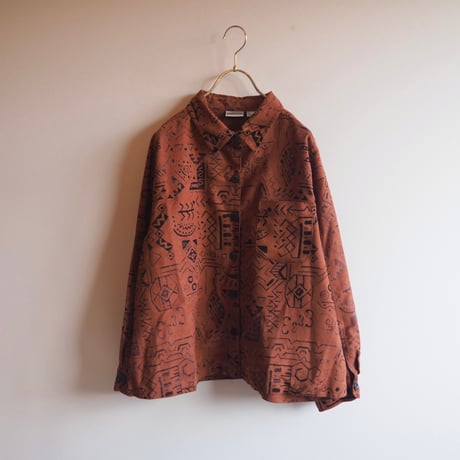 "CHICO'S" abstract faux suède jacket