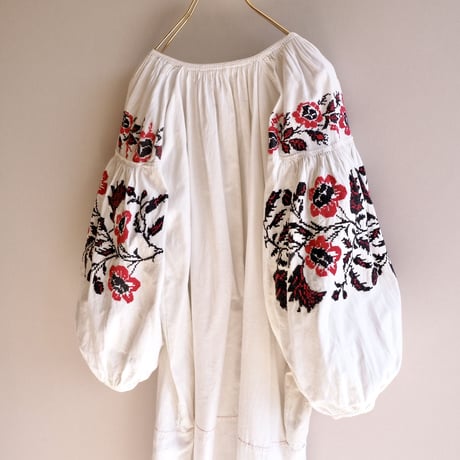 vintage ukrainian embroidered maxi dress