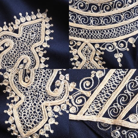 vintage bell sleeve embroidered kaftan dress