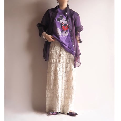 "LIMITED" oversized sheer blouse (PU)