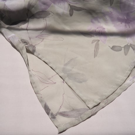 "notations" sheer floral oversized blouse