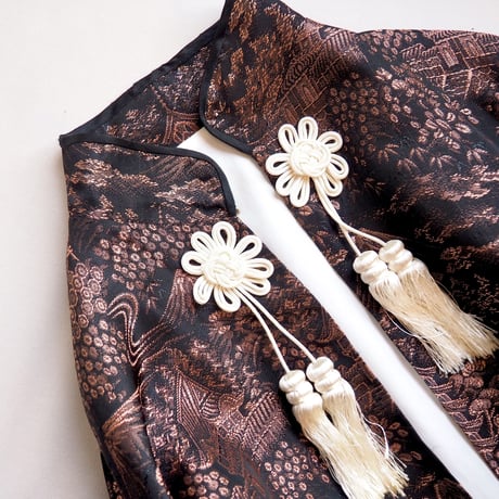 70s chinese brocade tassel jacket