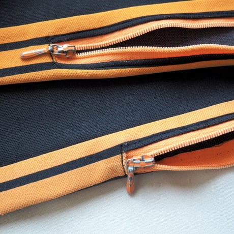 80s "Adidas" black × orange track pants