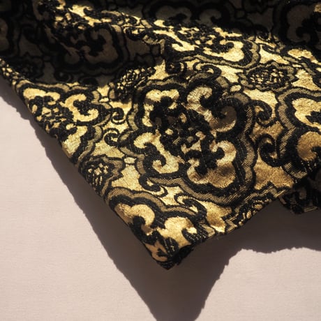 60s gold × black abstract tapestry maxi skirt