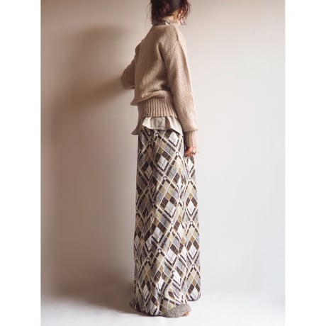 70s "Jan Celeste Ltd." metallic plaid maxi skirt