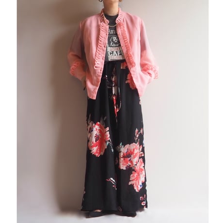"Ricci Mina" semi sheer loop design blouse