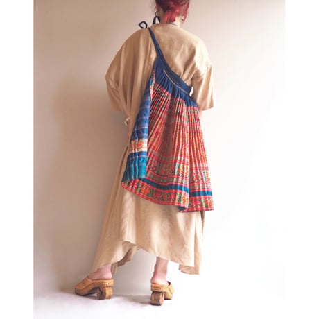 80s hmong embroidered wrap skirt