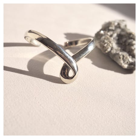 vintage Mexican silver wave bangle