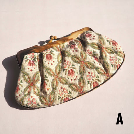 70〜80s floral clutch bag