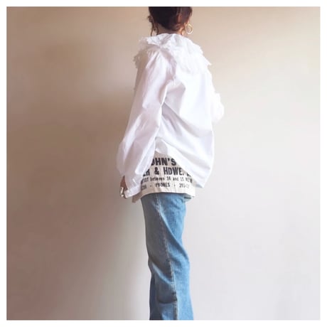 "EDITH MOSER" folk lace ruffle blouse