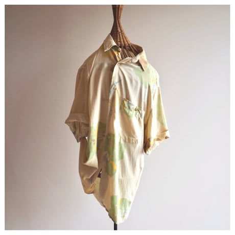 vintage floral print oversized s/s blouse
